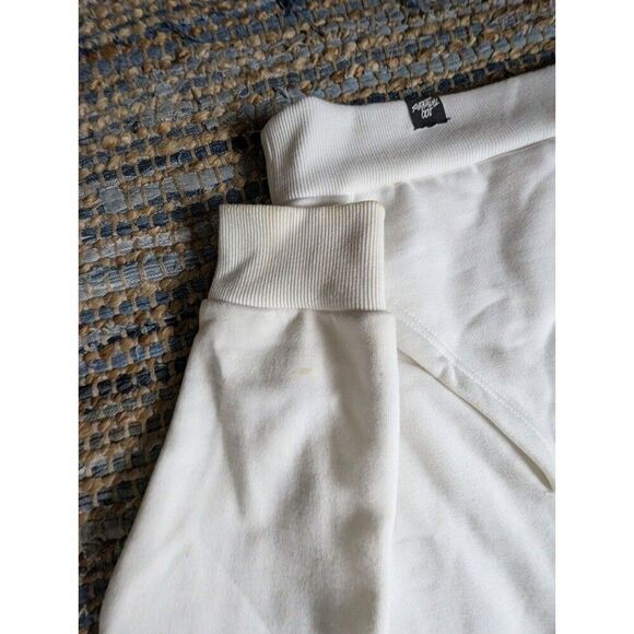 100 Thieves Center Logo Embroidered Hoodie White Thick Cotton Blend Cyber Grunge - Picture 5 of 12